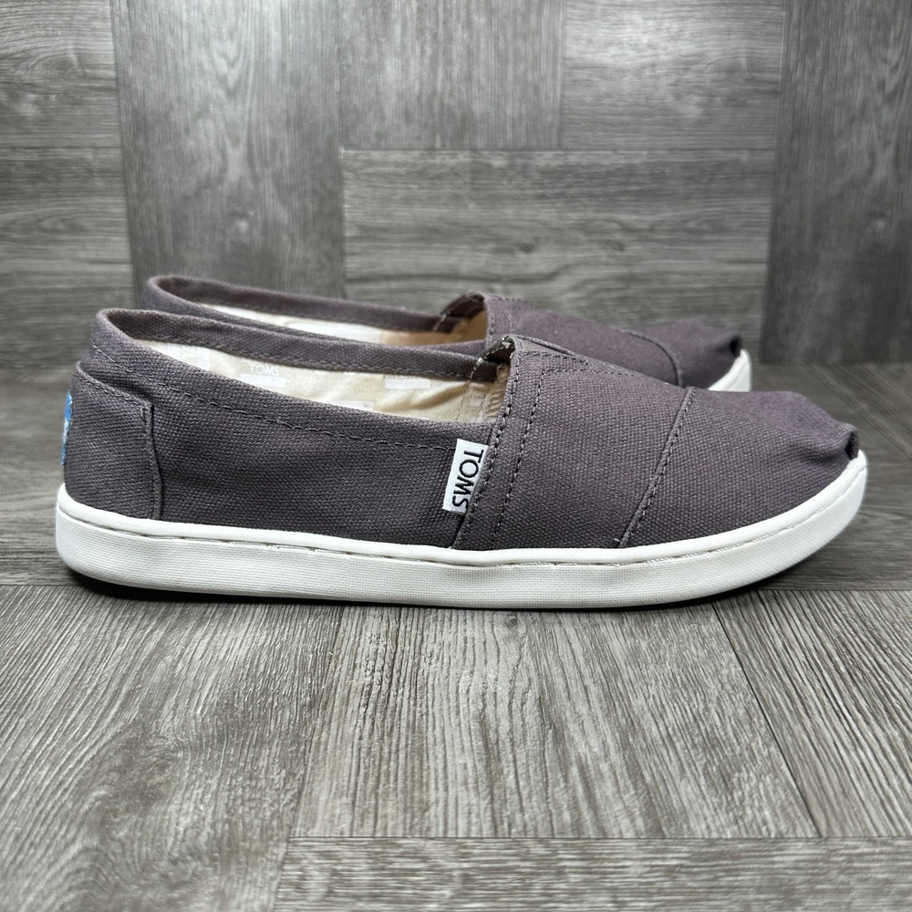 TOMS Youth Classic Size 3.5 Ash Canvas Grey Slip On Alpargata Casual NEW